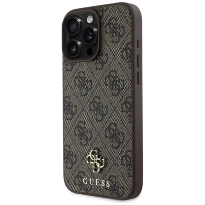 Guess HC PU 4G Small 4G and Classic Case for iPhone 16 Pro MagSafe - Brown_1