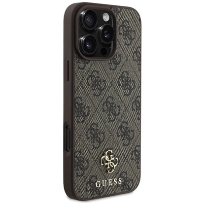 Guess HC PU 4G Small 4G and Classic Case for iPhone 16 Pro MagSafe - Brown_3