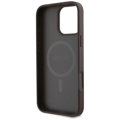 Guess HC PU 4G Small 4G and Classic Case for iPhone 16 Pro MagSafe - Brown_6