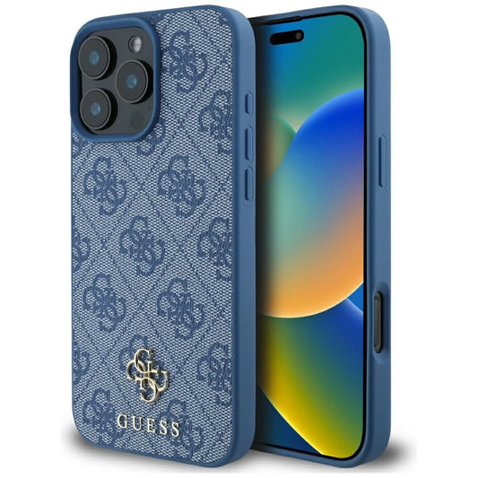 Guess HC PU 4G Small 4G and Classic Case for iPhone 16 Pro Max MagSafe - Blue_0