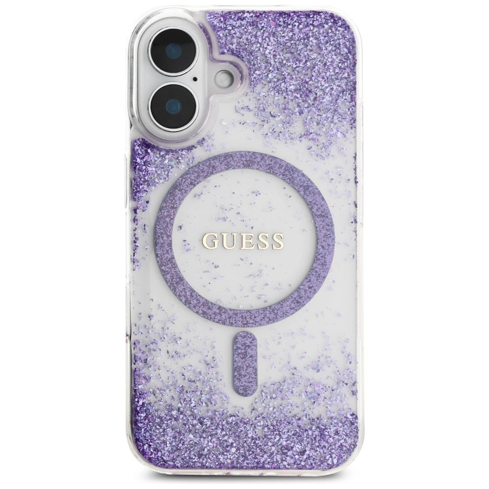 Guess HC Resin Bottom Glitter MagSafe case for iPhone 16 - purple_2
