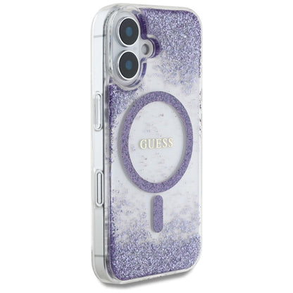 Guess HC Resin Bottom Glitter MagSafe case for iPhone 16 - purple_3
