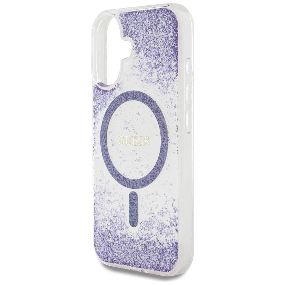 Guess HC Resin Bottom Glitter MagSafe case for iPhone 16 - purple_5