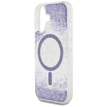 Guess HC Resin Bottom Glitter MagSafe case for iPhone 16 - purple_5