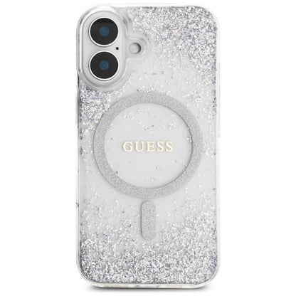 Guess HC Resin Bottom Glitter MagSafe case for iPhone 16 - silver_2