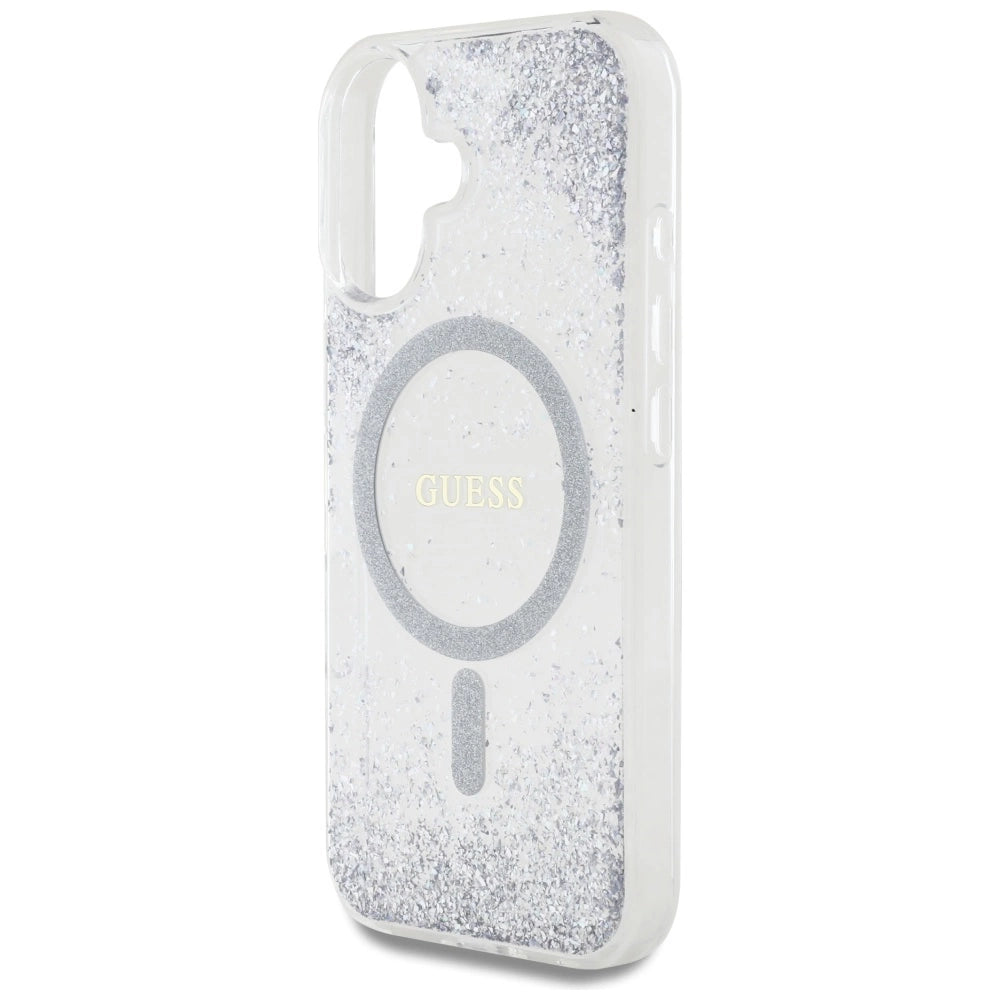 Guess HC Resin Bottom Glitter MagSafe case for iPhone 16 - silver_5