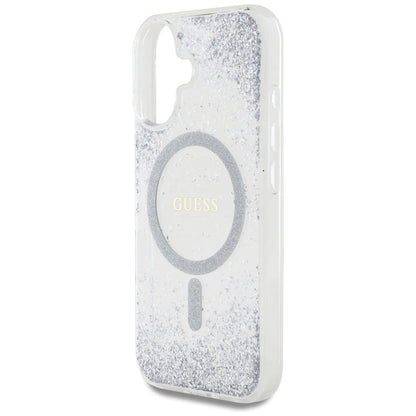 Guess HC Resin Bottom Glitter MagSafe case for iPhone 16 - silver_5