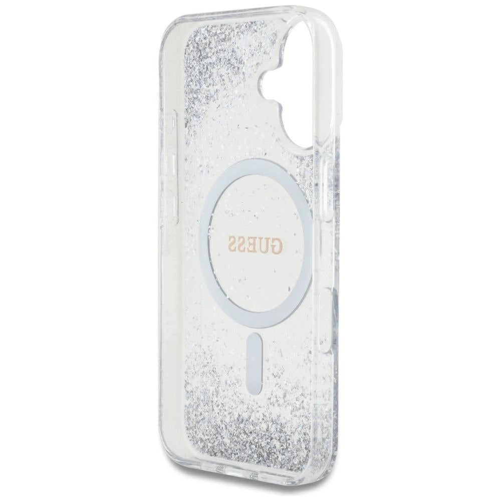 Guess HC Resin Bottom Glitter MagSafe case for iPhone 16 - silver_6