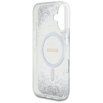 Guess HC Resin Bottom Glitter MagSafe case for iPhone 16 - silver_6