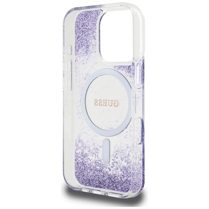 Guess HC Resin Bottom Glitter MagSafe case for iPhone 16 Pro - purple_6