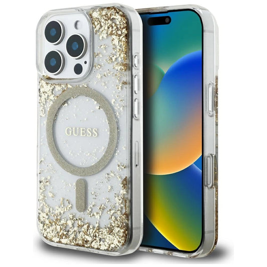 Guess HC Resin Bottom Glitter MagSafe case for iPhone 16 Pro Max - gold_0