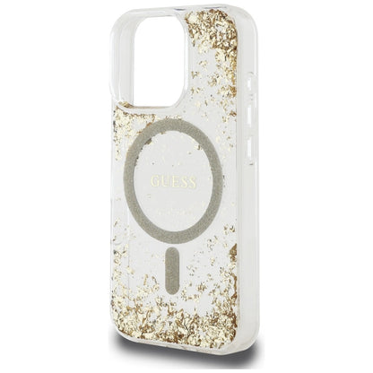 Guess HC Resin Bottom Glitter MagSafe case for iPhone 16 Pro Max - gold_5