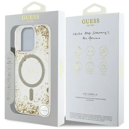 Guess HC Resin Bottom Glitter MagSafe case for iPhone 16 Pro Max - gold_7