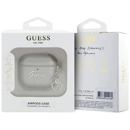 Guess Metallic Script Charm Case for AirPods 4 - Gold_2