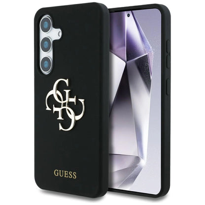 Guess Silicone Big 4G Logo Bottom Script case for Samsung Galaxy S25 - black_0