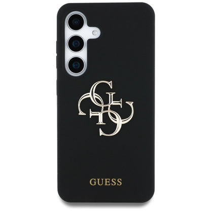 Guess Silicone Big 4G Logo Bottom Script case for Samsung Galaxy S25 - black_2