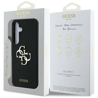Guess Silicone Big 4G Logo Bottom Script case for Samsung Galaxy S25 - black_7