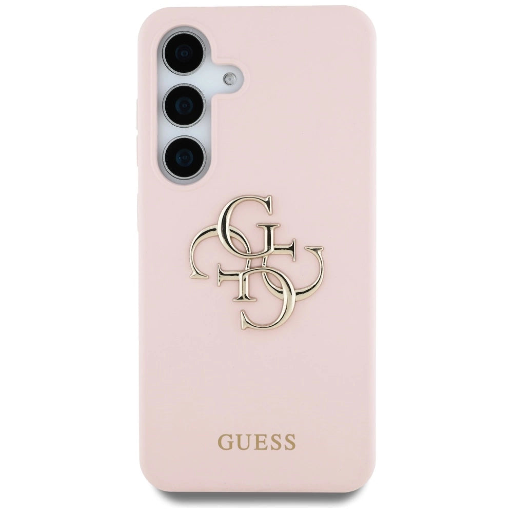 Guess Silicone Big 4G Logo Bottom Script Case for Samsung Galaxy S25 - Pink_2