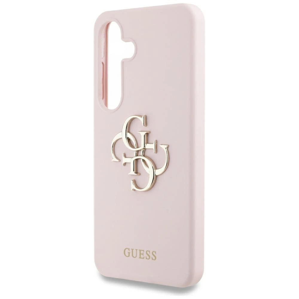 Guess Silicone Big 4G Logo Bottom Script Case for Samsung Galaxy S25 - Pink_5
