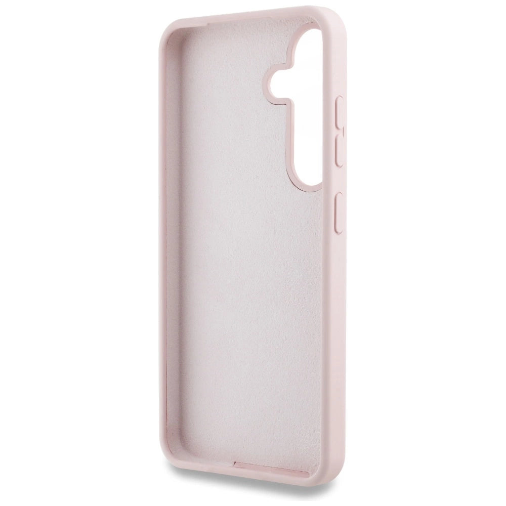 Guess Silicone Big 4G Logo Bottom Script Case for Samsung Galaxy S25 - Pink_6