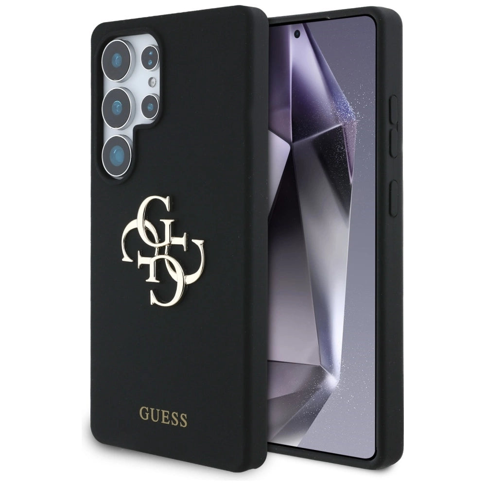 Guess Silicone Big 4G Logo Bottom Script case for Samsung Galaxy S25 Ultra - black_0