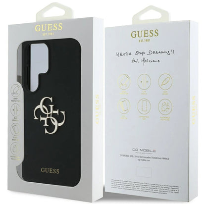 Guess Silicone Big 4G Logo Bottom Script case for Samsung Galaxy S25 Ultra - black_7