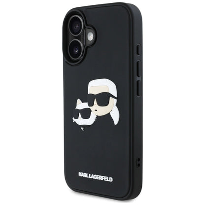 Karl Lagerfeld HC 3D Rubber Double Heads iPhone 16 Case - Black_1