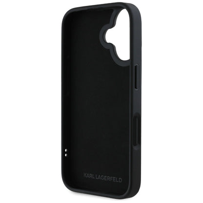 Karl Lagerfeld HC 3D Rubber Double Heads iPhone 16 Case - Black_6