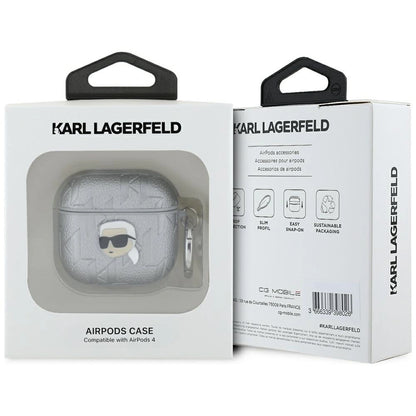 Karl Lagerfeld Monogram Karl Head case for AirPods 4 - silver_2