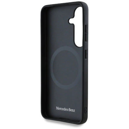 Mercedes Leather Contrasted Blue Horizontal Curve MagSafe Case for Samsung Galaxy S25 - Black_6