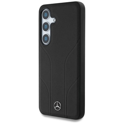 Mercedes Leather Debossed Lines MagSafe case for Samsung Galaxy S25 - black_1