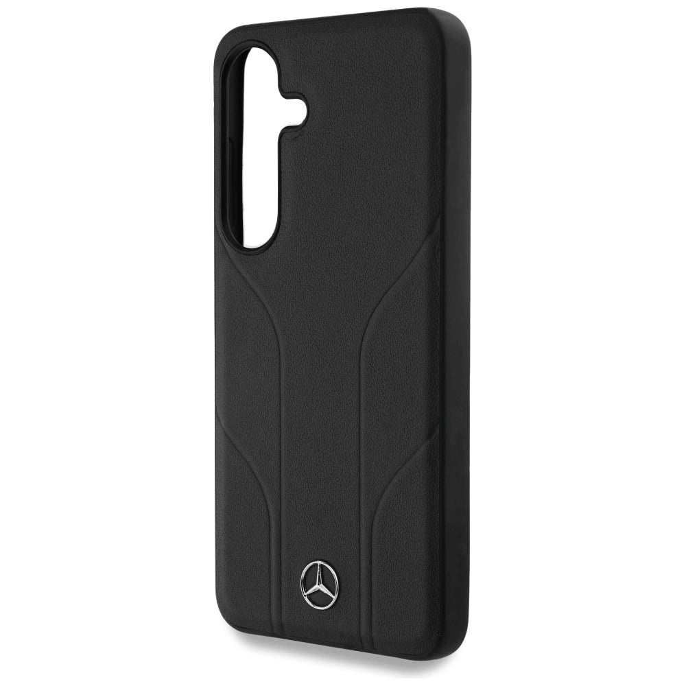 Mercedes Leather Debossed Lines MagSafe case for Samsung Galaxy S25 - black_5