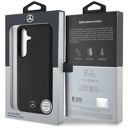 Mercedes Leather Debossed Lines MagSafe case for Samsung Galaxy S25 - black_7