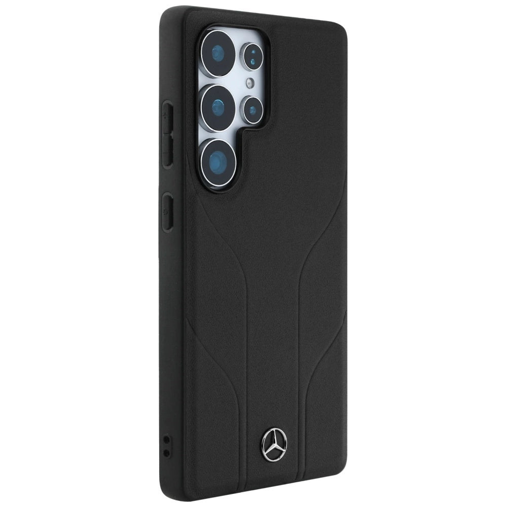Mercedes Leather Debossed Lines MagSafe case for Samsung Galaxy S25 Ultra - black_3
