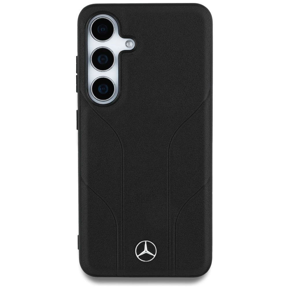 Mercedes Leather Debossed Lines MagSafe case for Samsung Galaxy S25+ - black_2