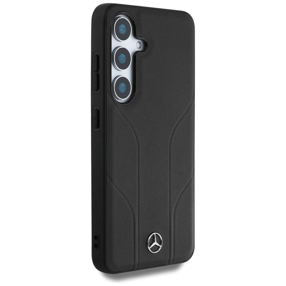 Mercedes Leather Debossed Lines MagSafe case for Samsung Galaxy S25+ - black_3