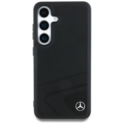 Mercedes Leather Horizontal Debossed Curves MagSafe Case for Samsung Galaxy S25 - Black_2