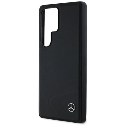 Mercedes Leather Horizontal Debossed Curves MagSafe Case for Samsung Galaxy S25 Ultra - Black_5