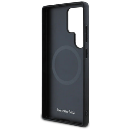 Mercedes Leather Horizontal Debossed Curves MagSafe Case for Samsung Galaxy S25 Ultra - Black_6
