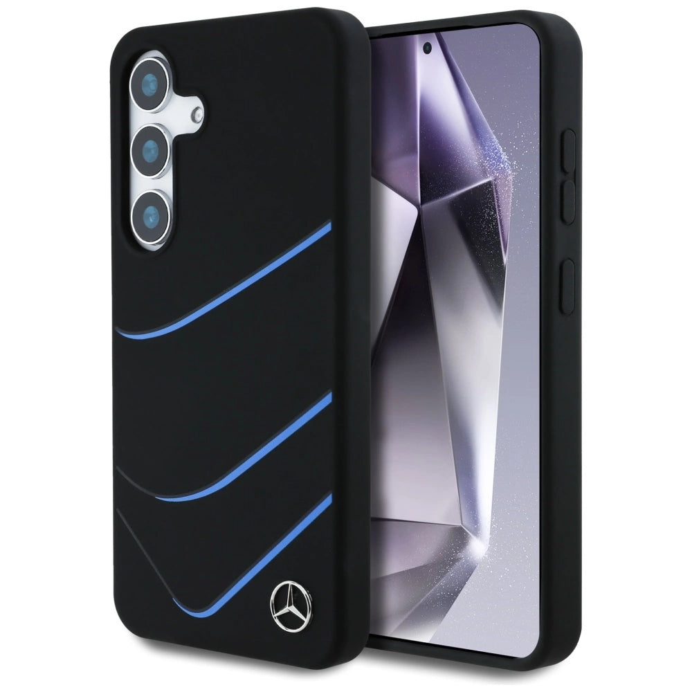 Mercedes Silicone Contrasted Curves MagSafe Case for Samsung Galaxy S25 - Black_0