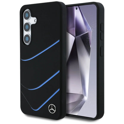 Mercedes Silicone Contrasted Curves MagSafe Case for Samsung Galaxy S25 - Black_0
