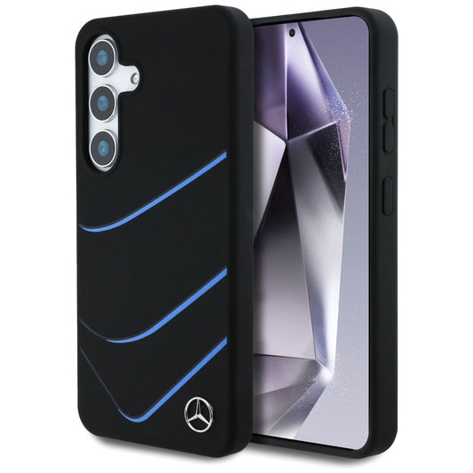 Mercedes Silicone Contrasted Curves MagSafe Case for Samsung Galaxy S25 - Black_0