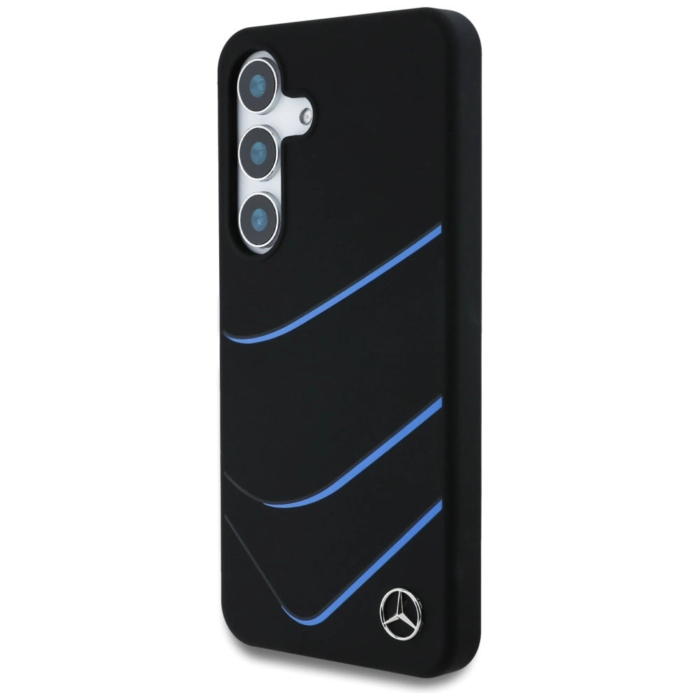 Mercedes Silicone Contrasted Curves MagSafe Case for Samsung Galaxy S25 - Black_1