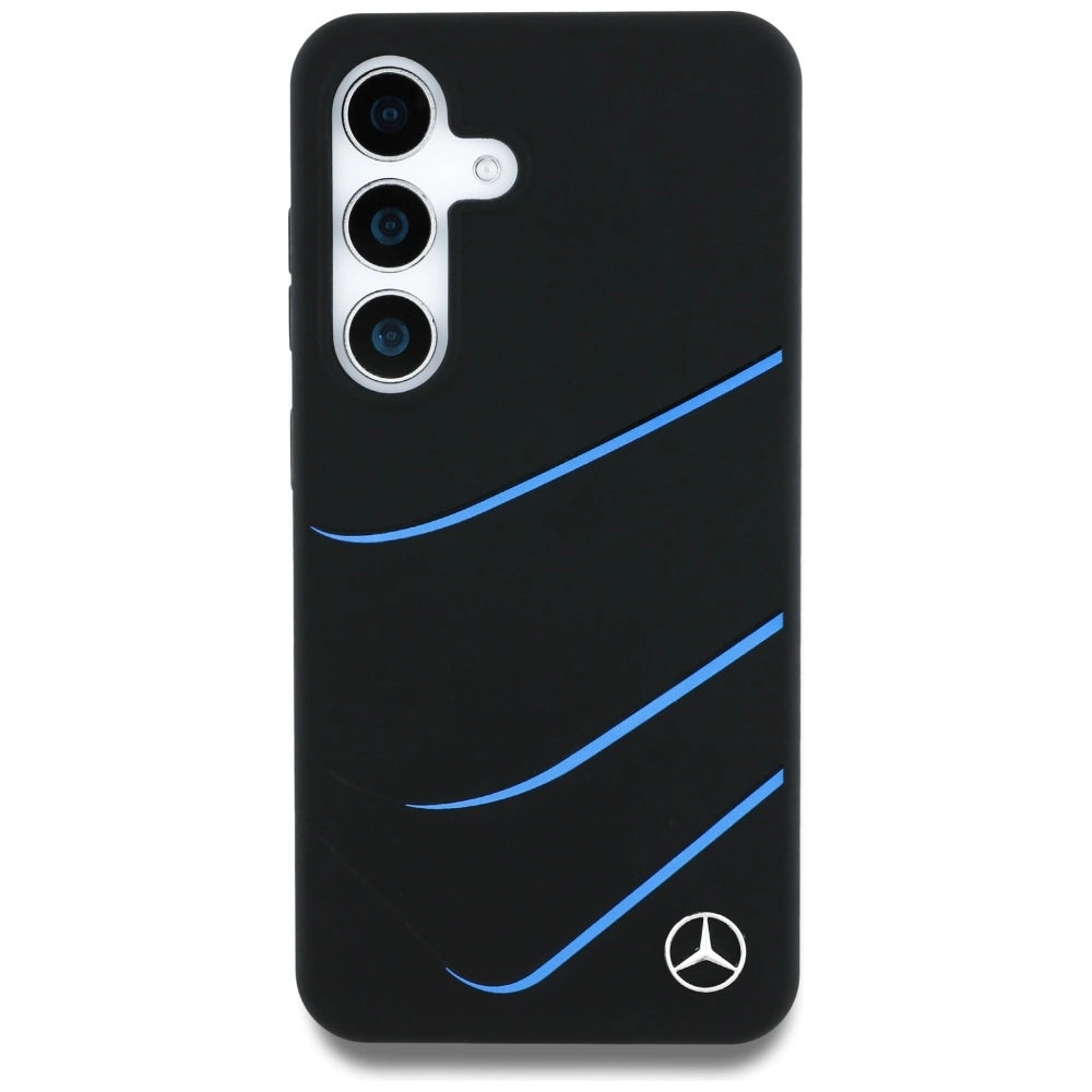Mercedes Silicone Contrasted Curves MagSafe Case for Samsung Galaxy S25 - Black_2
