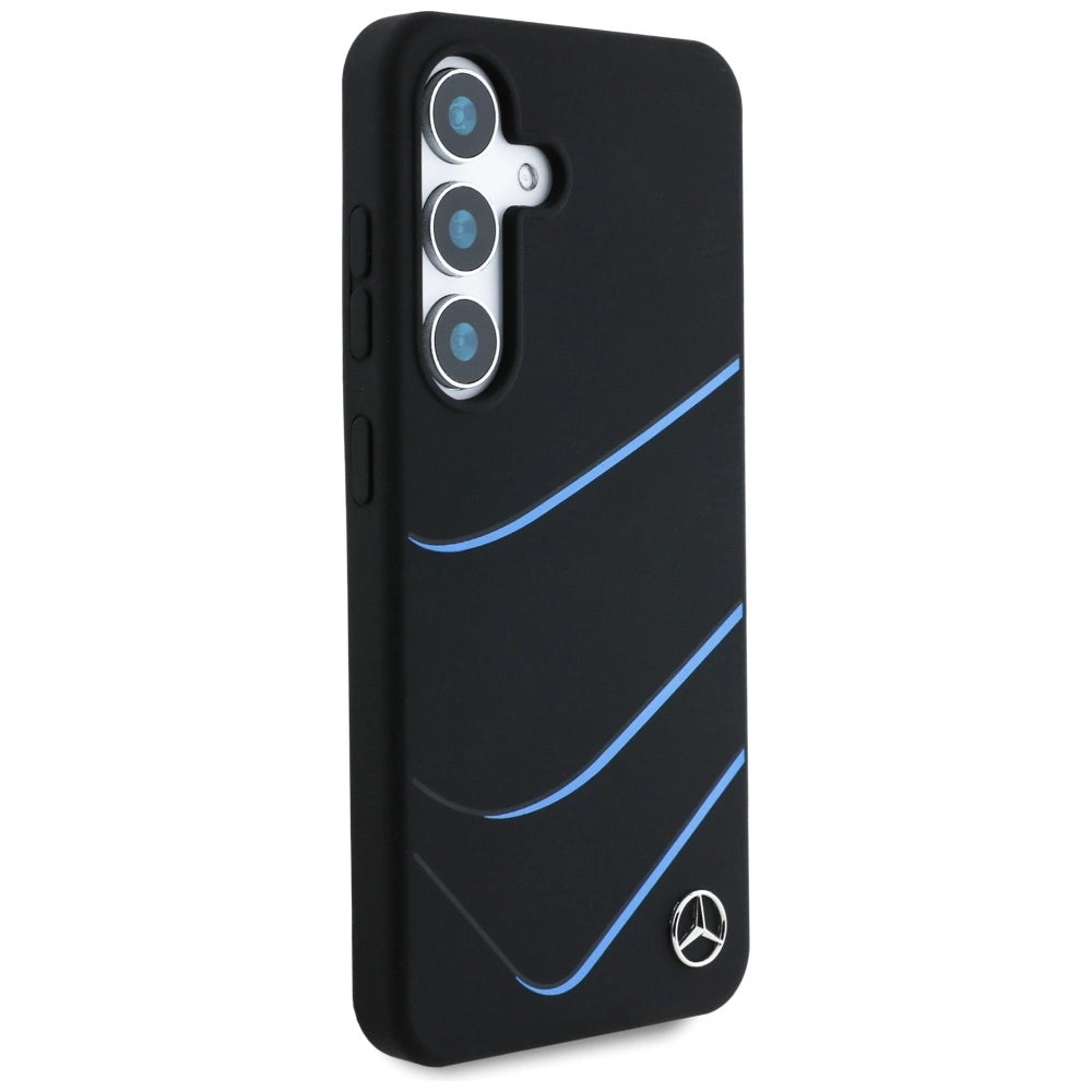 Mercedes Silicone Contrasted Curves MagSafe Case for Samsung Galaxy S25 - Black_3
