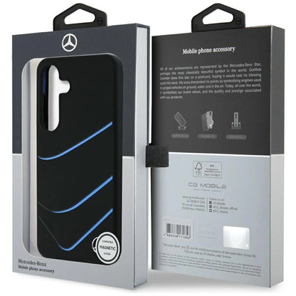 Mercedes Silicone Contrasted Curves MagSafe Case for Samsung Galaxy S25 - Black_7