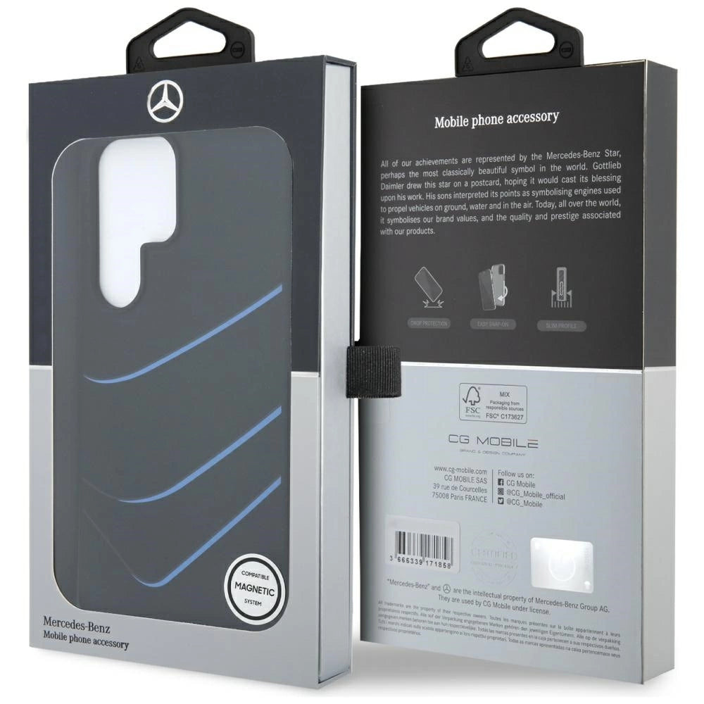 Mercedes Silicone Contrasted Curves MagSafe Case for Samsung Galaxy S25 Ultra - Black_7