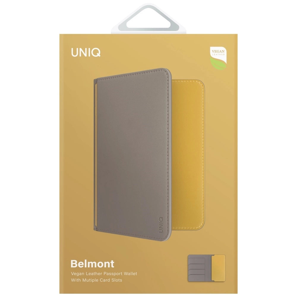 Uniq Belmont RFID Blocking Passport Case - Grey/Yellow_5