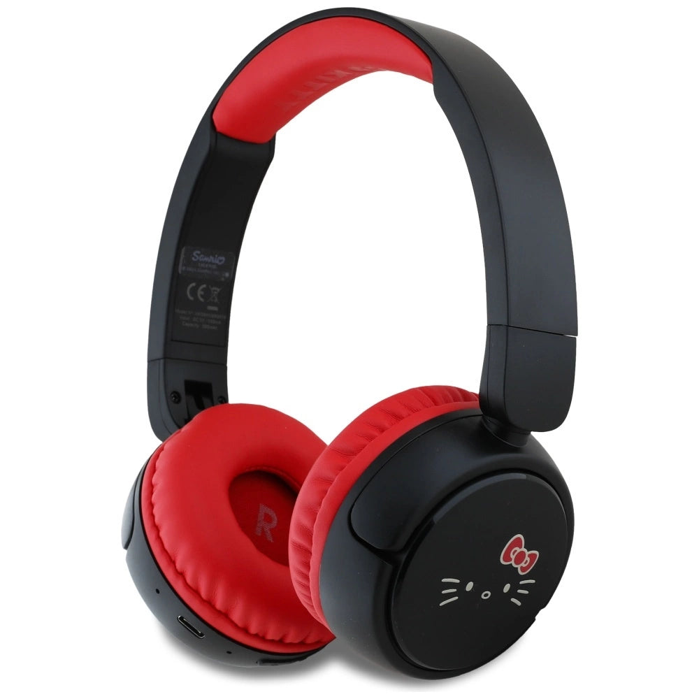 Hello Kitty Face Logo Bluetooth On-Ear Headphones - Red_0
