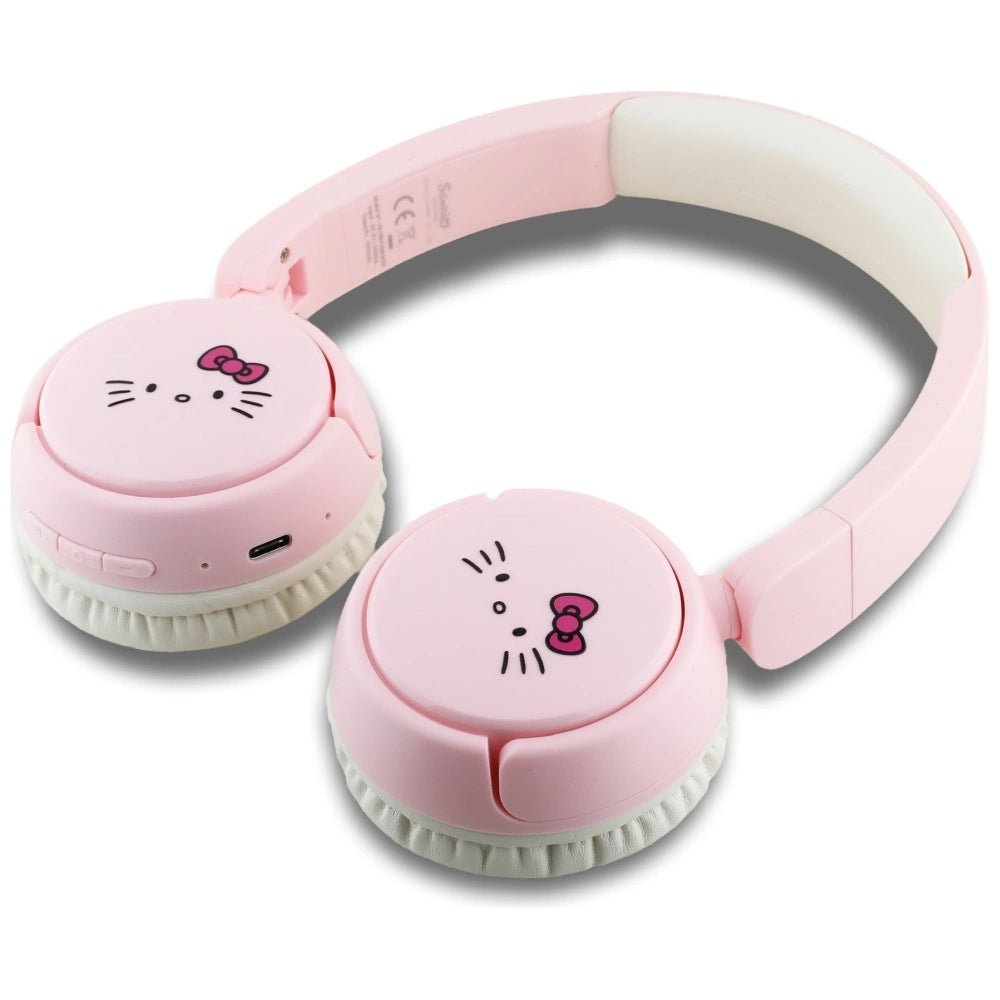 Hello Kitty Face Logo Bluetooth On-Ear Headphones - Pink_3